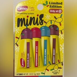 Carmex Minis Lip Balm Set - Sugar Plum, Peppermint Stick, Vanilla, Merry Berry